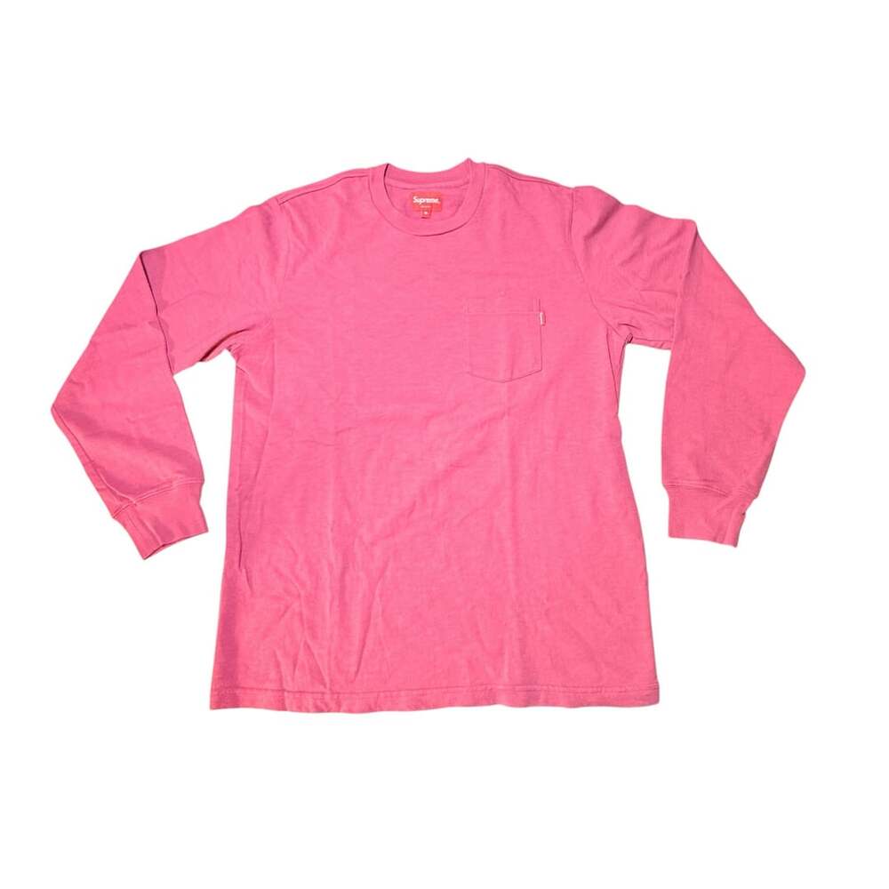 Supreme Pink Long Sleeve Pocket Tee Size M